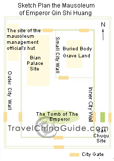 Map of Mausoleum of Emperor Qin Shi Huang